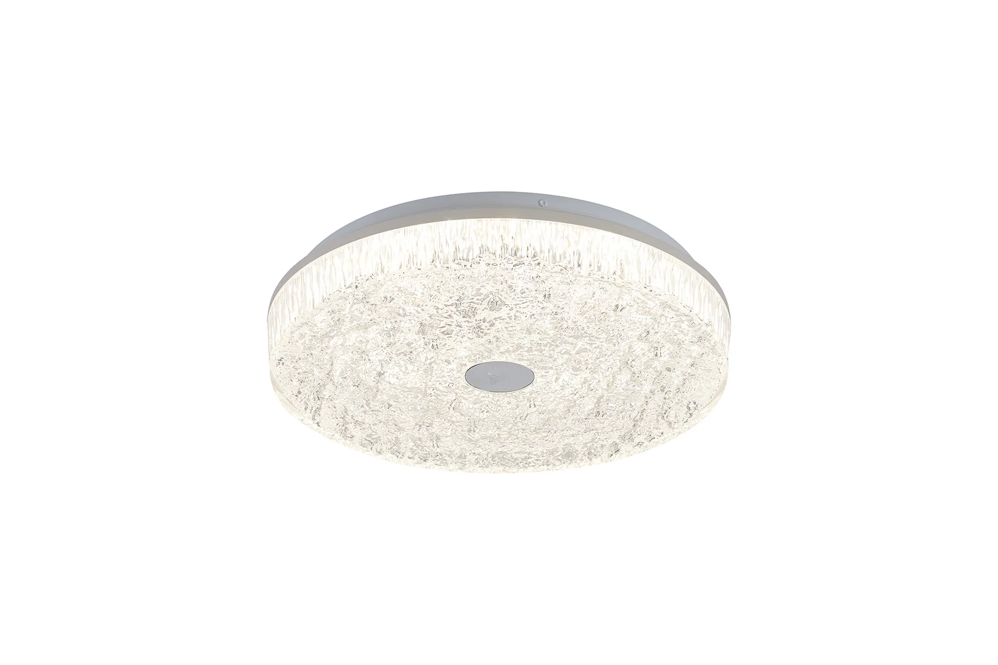 M9183  Frozen 39cm Round Ceiling Light, 30W LED, 2700-5000K Tuneable White, Remote Control, White
